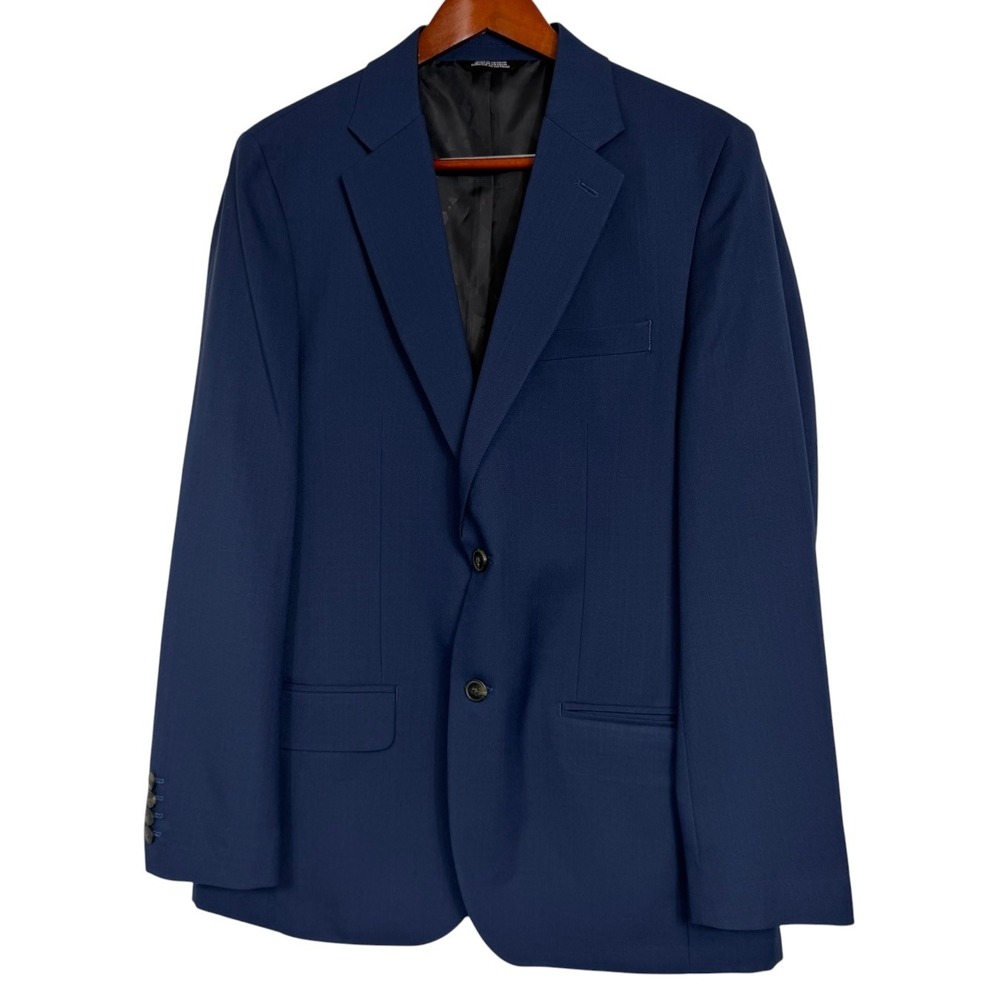 Haggar Smart Wash Repreve Suit Jacket Blue Classic Fit 40R Blazer 1053033